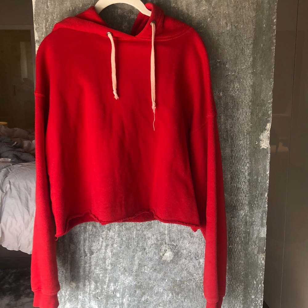 Re/done red hooded sweatshirt